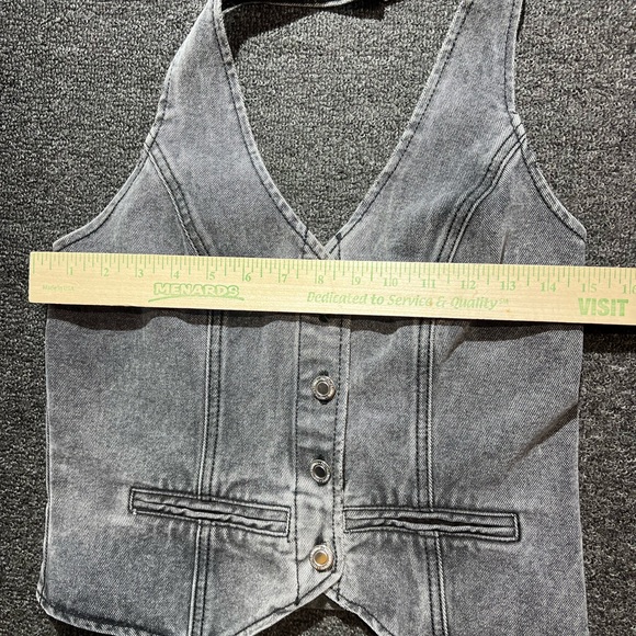 PrettyLittleThing Charcoal Denim Waistcoat - Picture 3 of 7